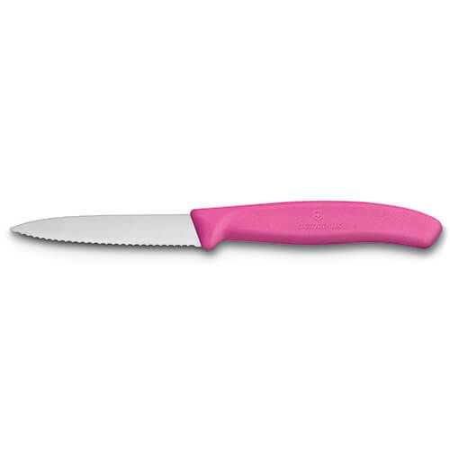 Victorinox Swiss Classic Serrated Paring Knife Pointed Tip Twin Pack - Pink